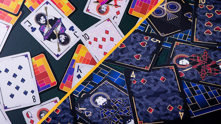 Mosaic Blue Diamond by Elephant Playing Cards - Carti De Joc Premium