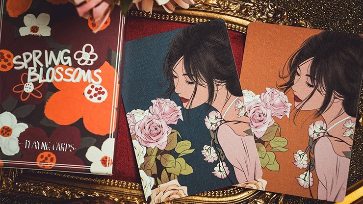 Keep Smiling: Spring Blossoms by Bacon Playing Cards - Carti De Joc Premium