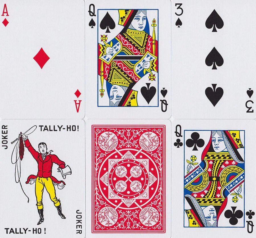Tally Ho Fan Back Blue & Red SET 2pack by USPCC - Carti De Joc Premium