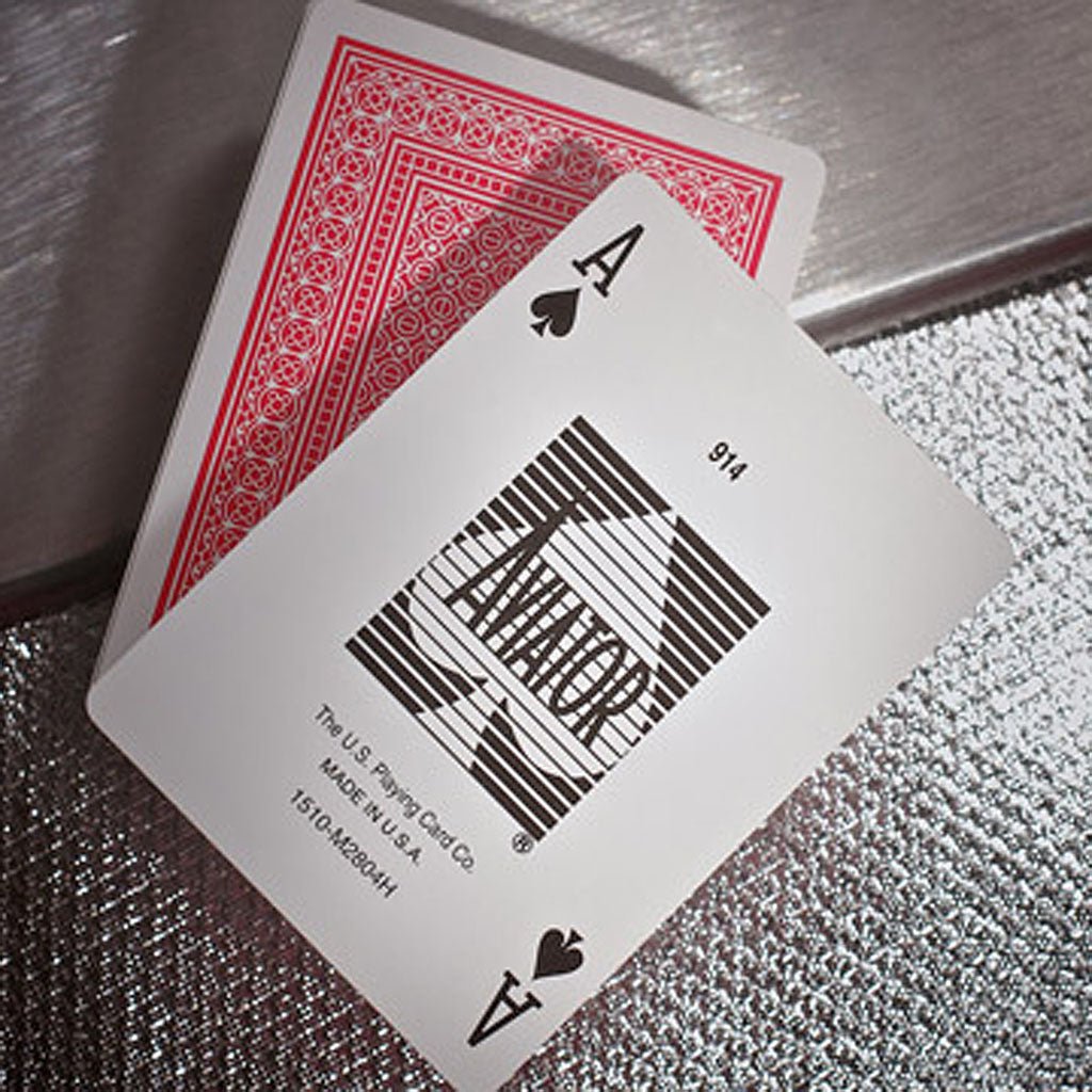 Aviator Red Poker Size by USPCC - Carti De Joc Premium