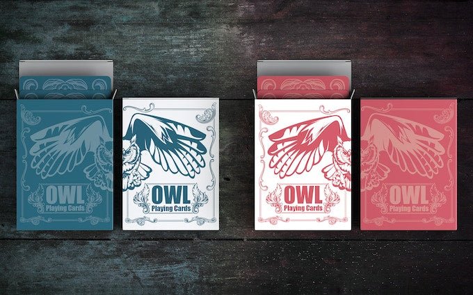 Carti de joc Owl Blue & Red SET 2 pack by ACube LAB - Carti De Joc Premium