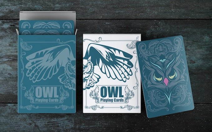 Carti de joc Owl Blue & Red SET 2 pack by ACube LAB - Carti De Joc Premium