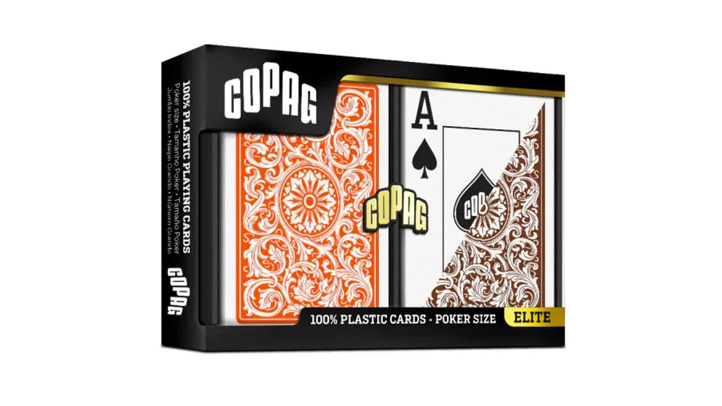 Copag 1546 ELITE  Orange/Brown JUMBO SET 2 pack by Copag