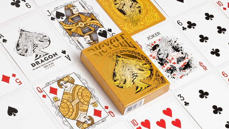 Bicycle Dragon Gold by US Playing Card Co - Carti De Joc Premium