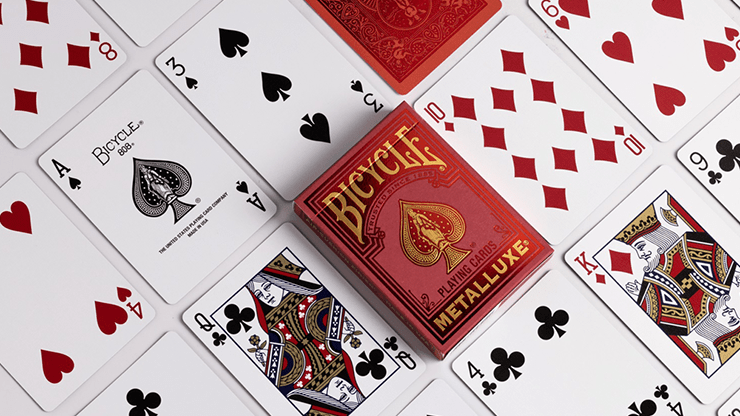 Bicycle Metalluxe Red by USPCC - Carti De Joc Premium