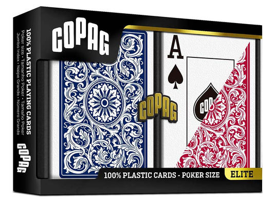 Copag 1546 ELITE Blue/Red JUMBO SET 2 pack by Copag - Carti De Joc Premium