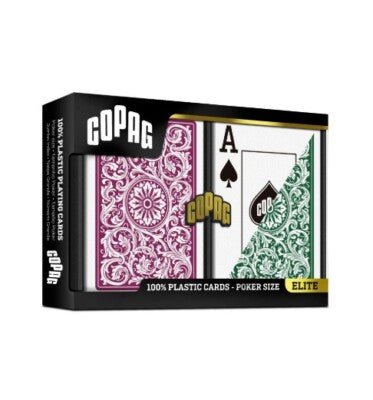 Copag 1546 ELITE Green/Burgundy JUMBO SET 2 pack by Copag - Carti De Joc Premium
