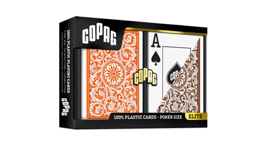 Copag 1546 ELITE Orange/Brown JUMBO SET 2 pack by Copag - Carti De Joc Premium