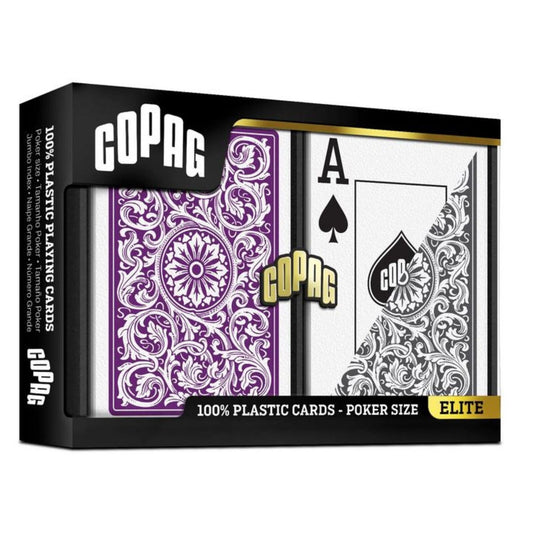 Copag 1546 ELITE Purple/Grey JUMBO SET 2 pack by Copag - Carti De Joc Premium
