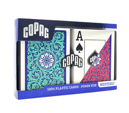 Copag 1546 NEOTERIC Green/Red JUMBO SET 2 pack by Copag - Carti De Joc Premium