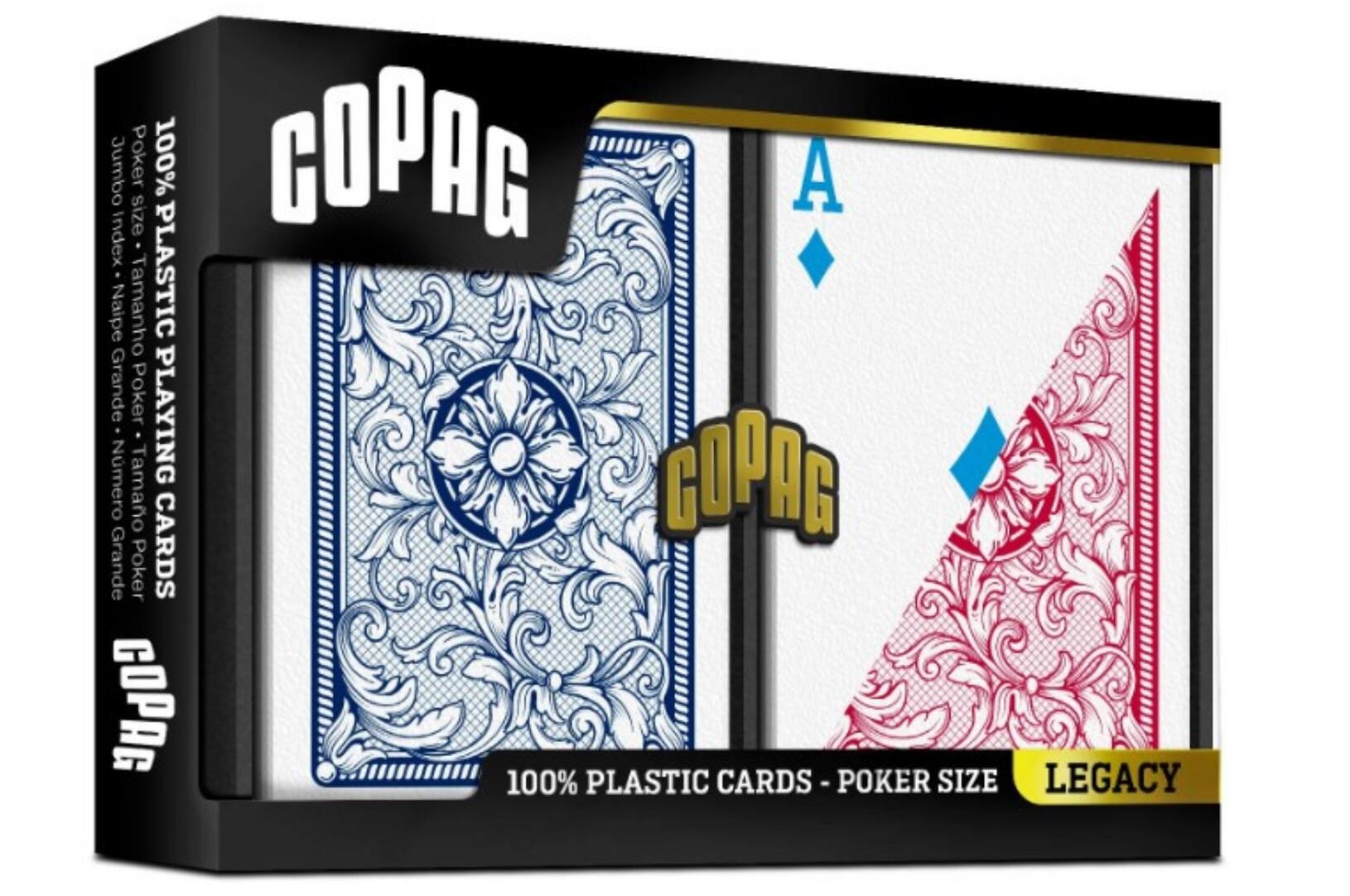 Copag Legacy Blue/Red JUMBO SET 2 pack by Copag - Carti De Joc Premium