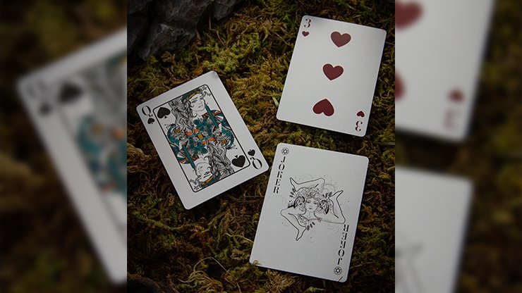 Fillide: A Sicillian Folk Tale Forest Green V2 by Jocu Playing Cards - Carti De Joc Premium