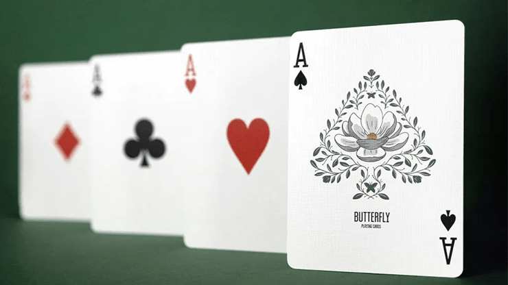 Magnolia White by Butterfly Playing Cards - Carti De Joc Premium