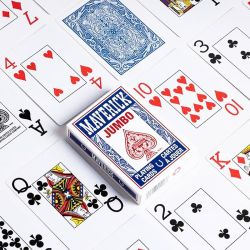 Maverik Blue Jumbo Index by USPCC - Carti De Joc Premium