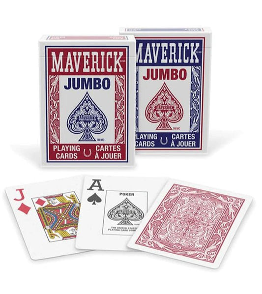 Maverik Blue & Red Jumbo Index Set 2pack by USPCC - Carti De Joc Premium