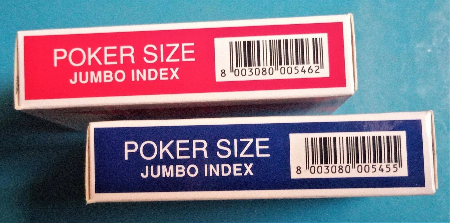 Modiano Texas Poker 2 Jumbo index Blue & Red SET 2 pack - Carti De Joc Premium