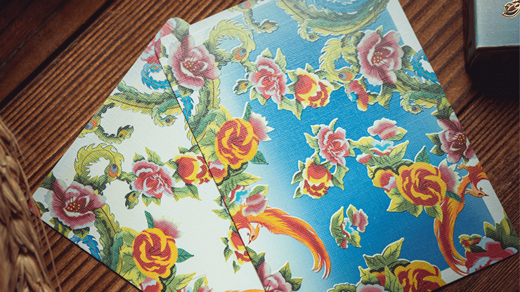 Phoenix and Peony Blue by Bacon Playing Cards - Carti De Joc Premium