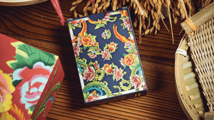 Phoenix and Peony Blue by Bacon Playing Cards - Carti De Joc Premium