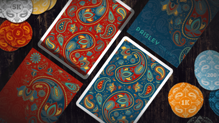 Plastic Paisley Poker Blue & Red SET 2pack by Dutch Card House - Carti De Joc Premium
