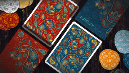Plastic Paisley Poker Blue & Red SET 2pack by Dutch Card House - Carti De Joc Premium