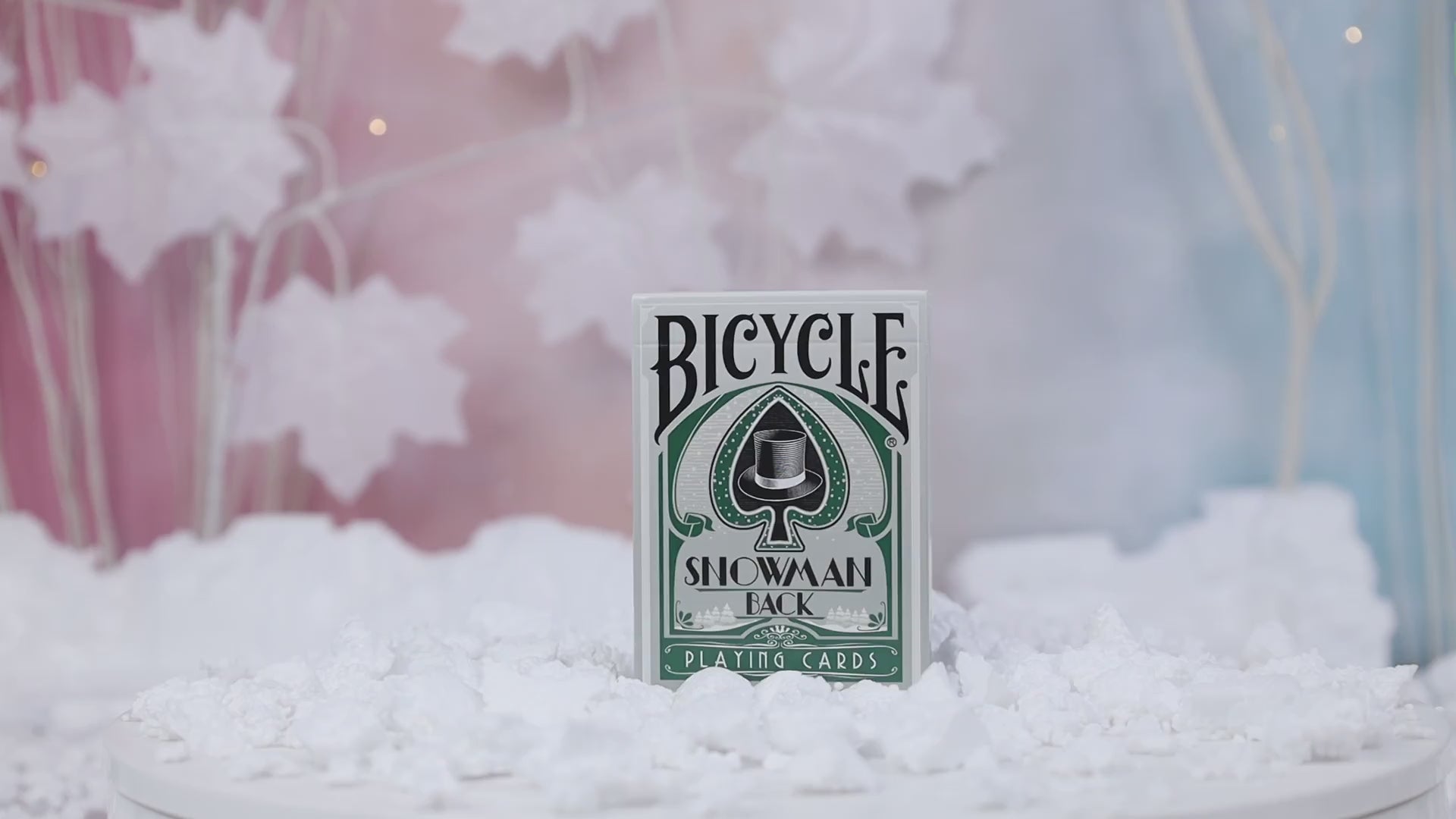 Bicycle Snowman Green by PlayingCardDecks