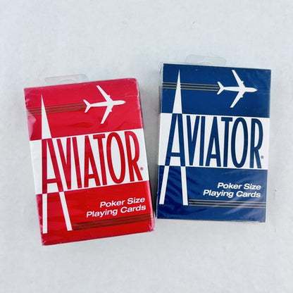 Aviator Blue & Red Poker Size SET 2pack by USPCC