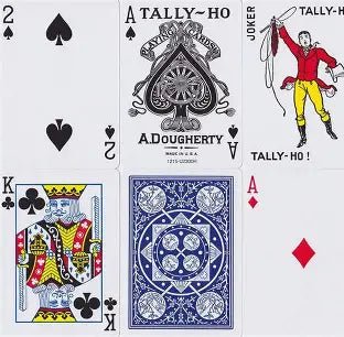 Tally Ho Fan Back Blue & Red SET 2pack by USPCC - Carti De Joc Premium