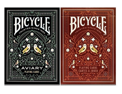 Bicycle Aviary Green and Aviary Orange SET 2 pack by USPCC - Carti De Joc Premium