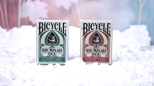 Bicycle Snowman Green & Red SET 2 pack by PlayingCardDecks - Carti De Joc Premium