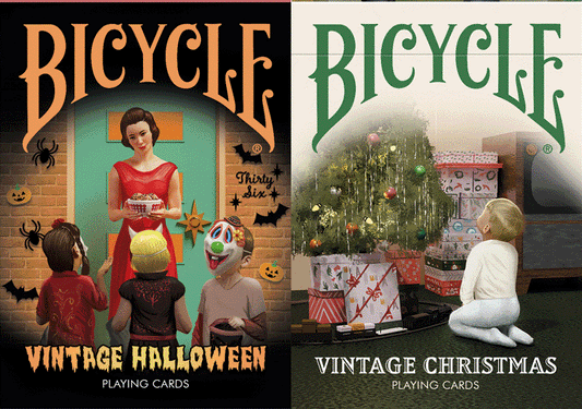 Carti de joc Bicycle Vintage Christmas & Halloween SET 2 pack by Collectable Playing Cards - Carti De Joc Premium