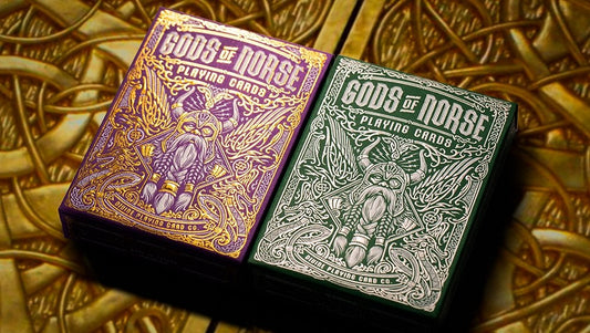 Carti de joc Gods of Norse Olive & Purple SET 2 pack by Divine Playing Cards - Carti De Joc Premium