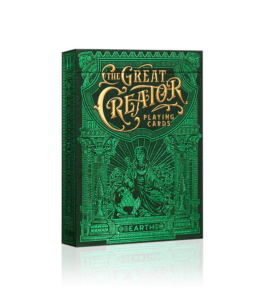 Carti de joc Great Creator Earth Green by Riffle Shuffle - Carti De Joc Premium