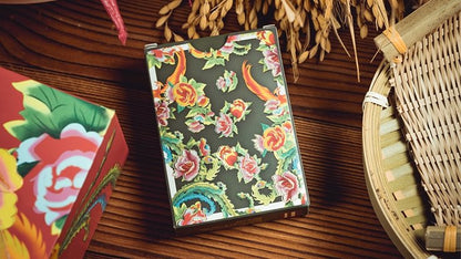 Carti de joc Phoenix and Peony Green by Bacon Playing Cards - Carti De Joc Premium