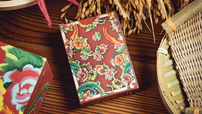 Carti de joc Phoenix and Peony Red by Bacon Playing Cards - Carti De Joc Premium