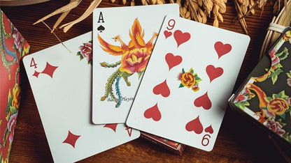 Carti de joc Phoenix and Peony Red by Bacon Playing Cards - Carti De Joc Premium