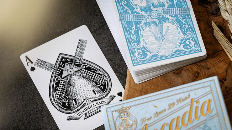 Carti de joc The Windmill Back (Azure Blue Edition) by Arcadia Playing Cards - Carti De Joc Premium