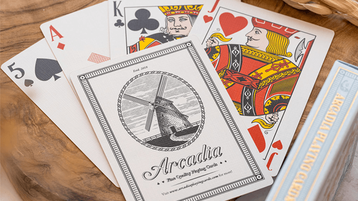 Carti de joc The Windmill Back (Azure Blue Edition) by Arcadia Playing Cards - Carti De Joc Premium