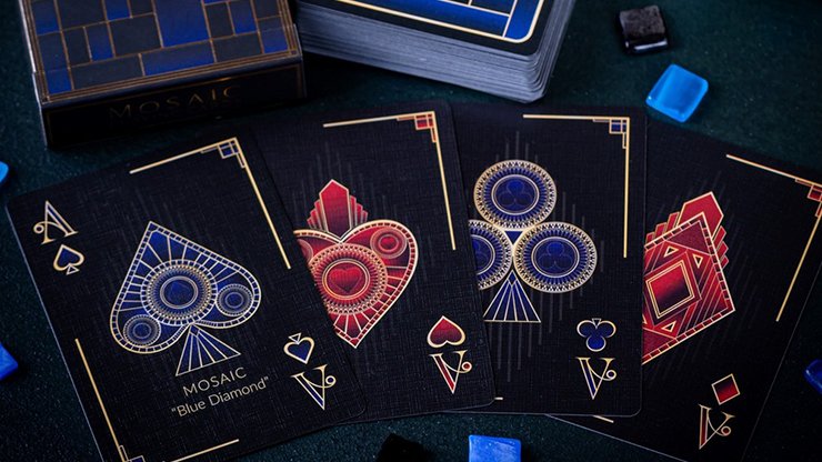 Mosaic Blue Diamond by Elephant Playing Cards - Carti De Joc Premium