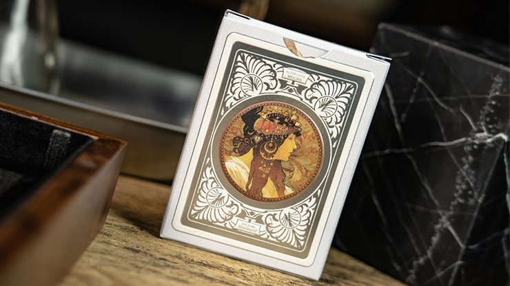 Mucha Princess Hyacinth Silver Edition by TCC Playing Cards - Carti De Joc Premium