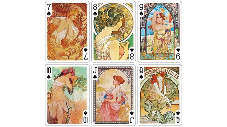 Mucha Princess Hyacinth Silver Edition by TCC Playing Cards - Carti De Joc Premium