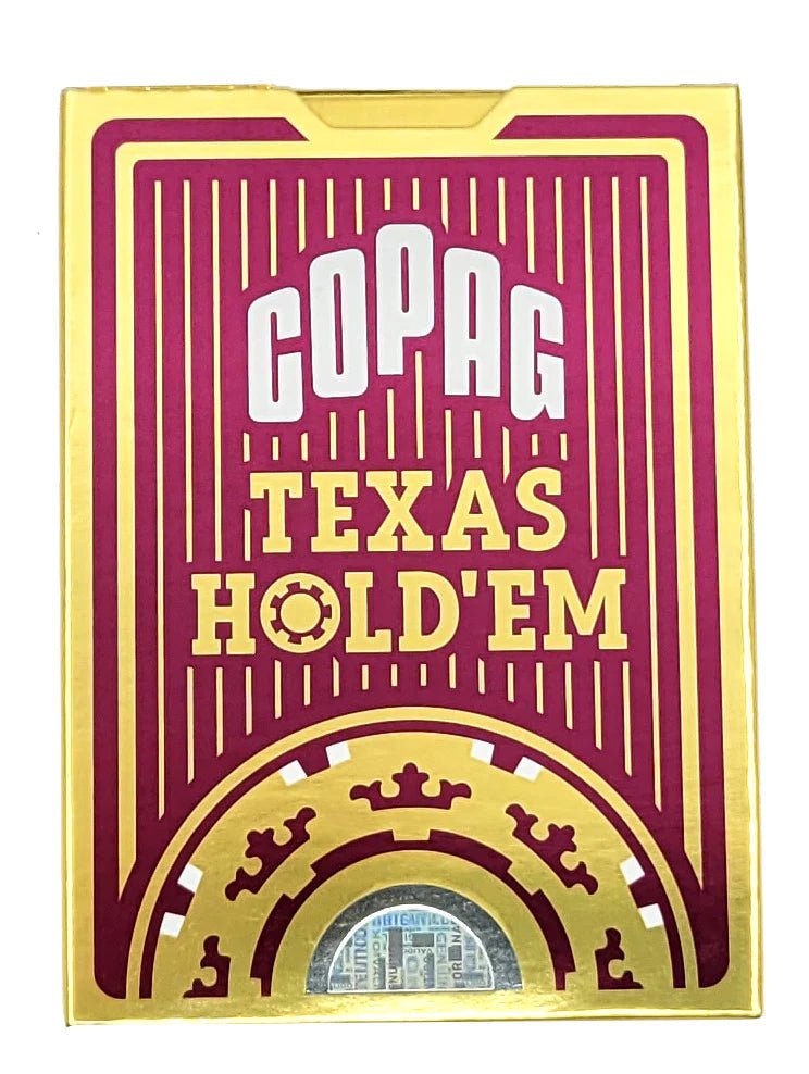 Texas Hold'Em Red 100% Plastic Jumbo Index by Copag - Carti De Joc Premium